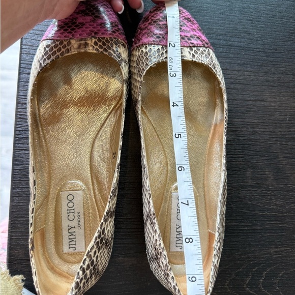 Jimmy Choo Snakeskin Pink and Cream Loafers size 36 - Picture 9 of 11